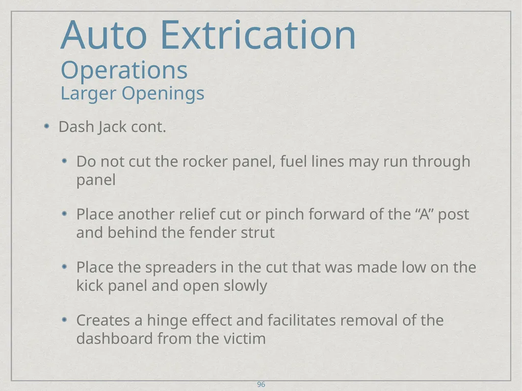 Auto Extrication FFDSD ACADEMY ORIENTATION 16 1 - slide 96 of 122