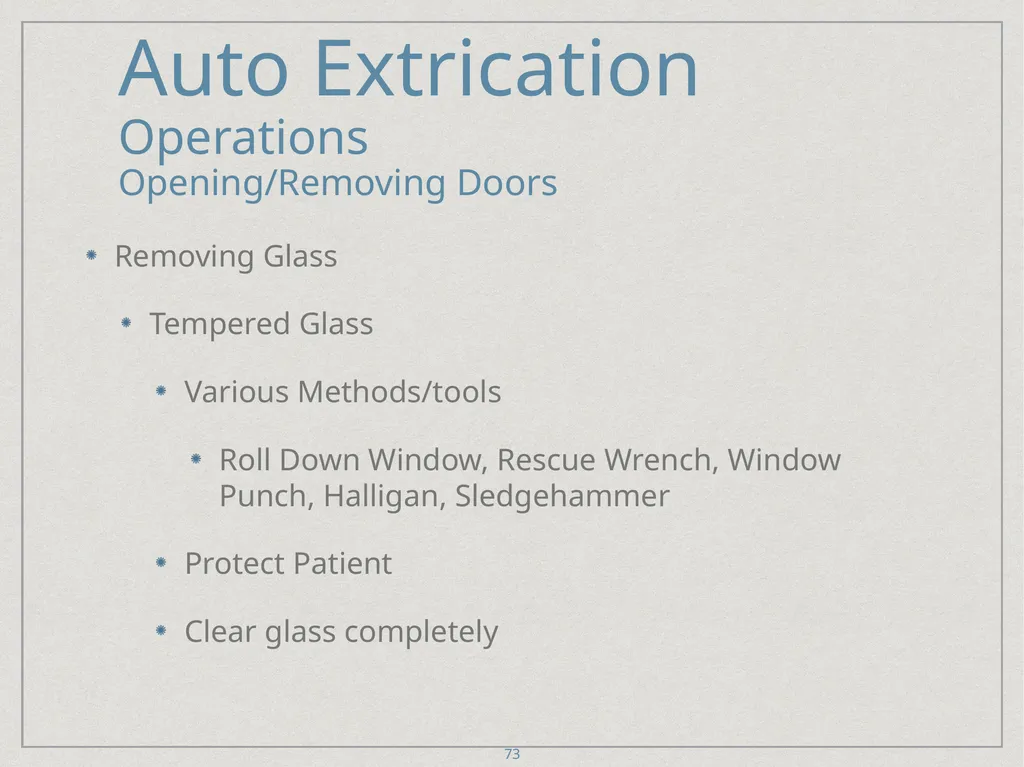 Auto Extrication FFDSD ACADEMY ORIENTATION 16 1 - slide 73 of 122