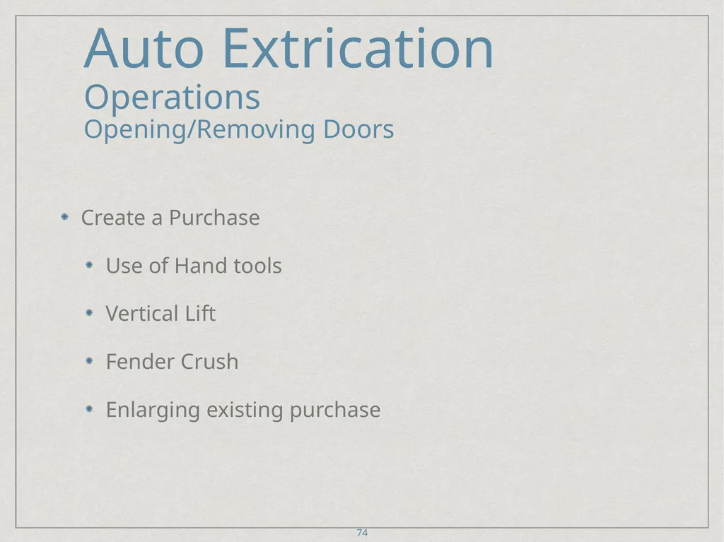 Auto Extrication FFDSD ACADEMY ORIENTATION 16 1 - slide 74 of 122