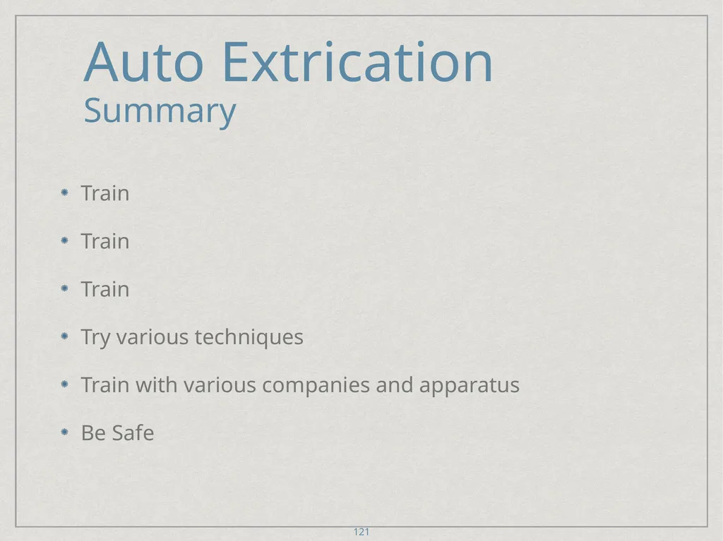 Auto Extrication FFDSD ACADEMY ORIENTATION 16 1 - slide 121 of 122