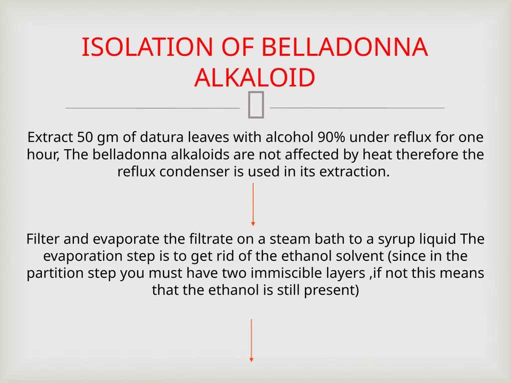 Tropane alkaloids LAB.3 Pharmacognosy 3rd Class, - slide 13 of 18