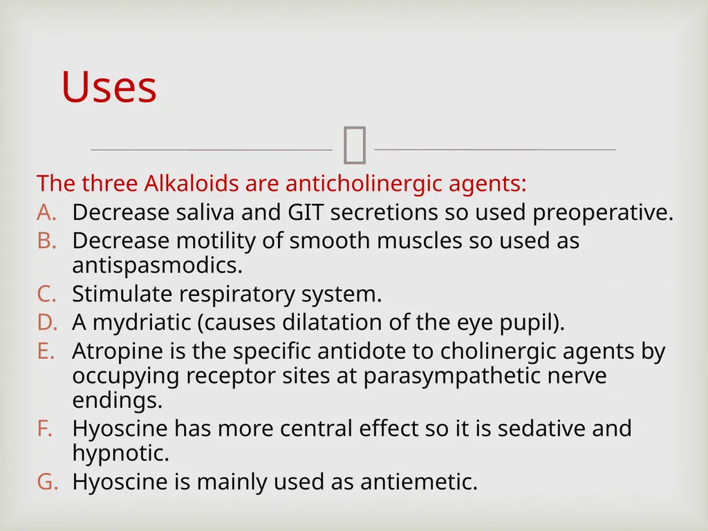 Tropane alkaloids LAB.3 Pharmacognosy 3rd Class, - slide 4 of 18