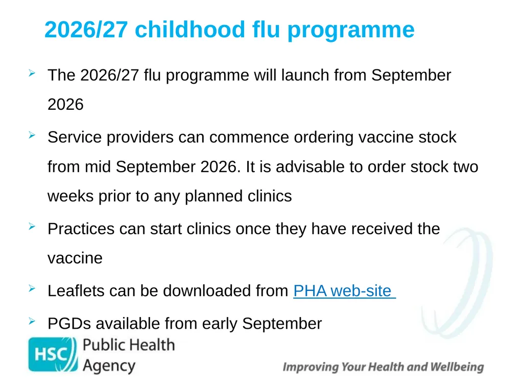 Childhood Influenza (flu) Immunisation Programme - slide 52 of 57