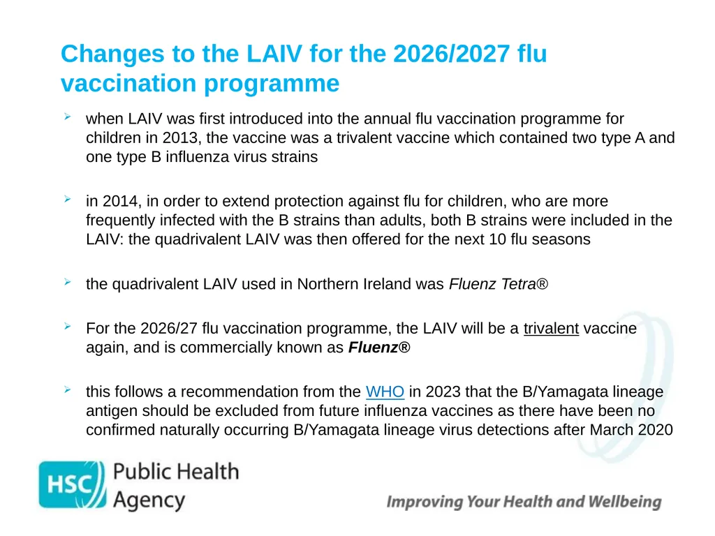 Childhood Influenza (flu) Immunisation Programme - slide 26 of 57