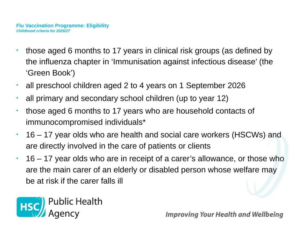 Childhood Influenza (flu) Immunisation Programme - slide 17 of 57