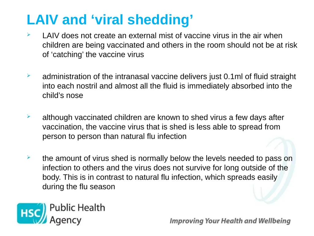 Childhood Influenza (flu) Immunisation Programme - slide 46 of 57