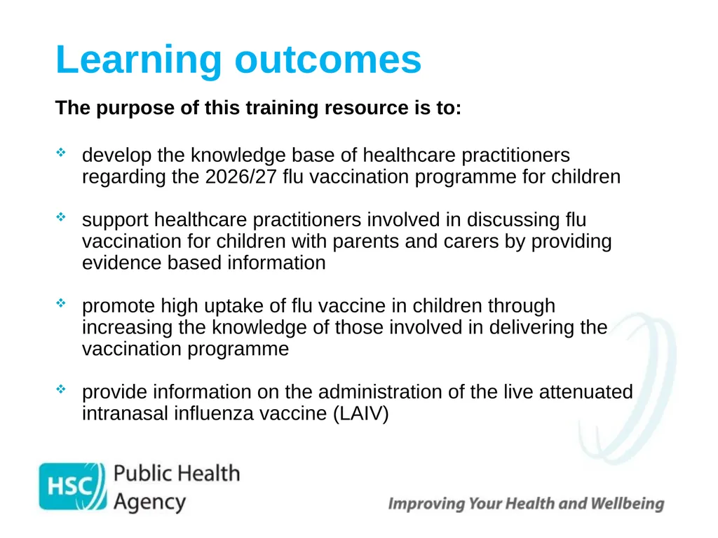 Childhood Influenza (flu) Immunisation Programme - slide 3 of 57