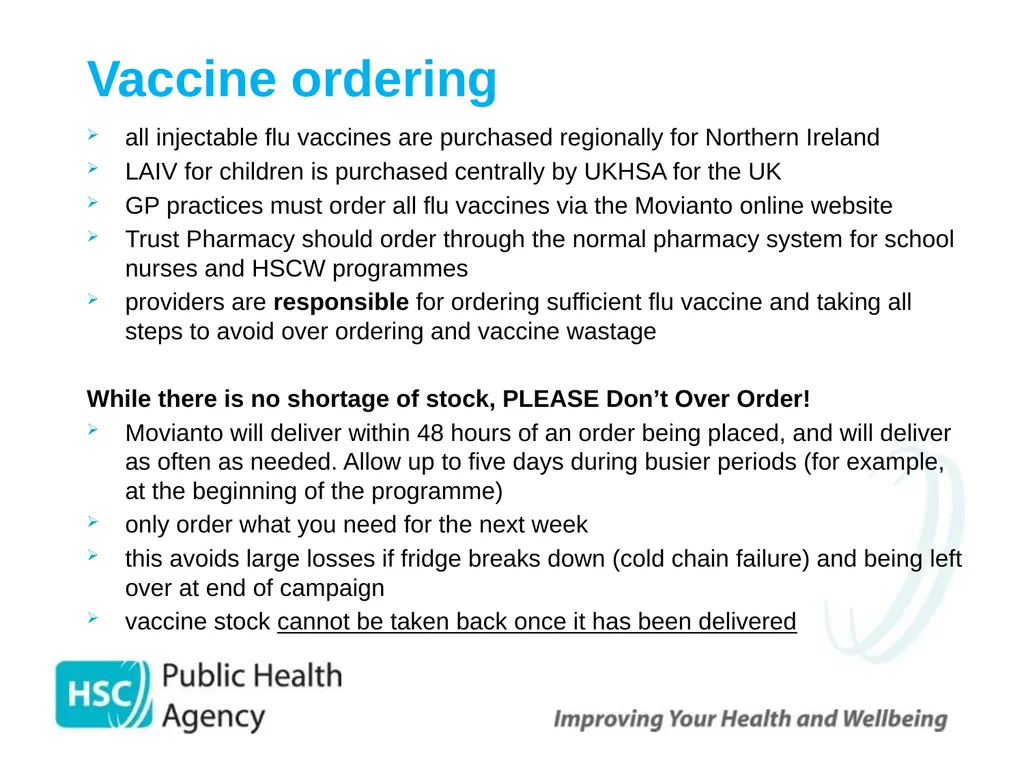 Childhood Influenza (flu) Immunisation Programme - slide 56 of 57