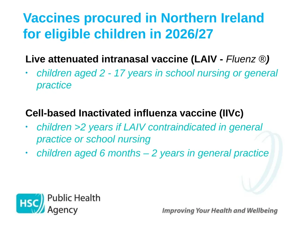 Childhood Influenza (flu) Immunisation Programme - slide 29 of 57
