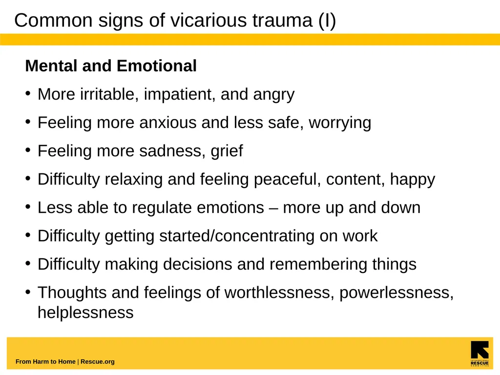 Understanding And Coping With Vicarious Trauma - slide 12 of 27