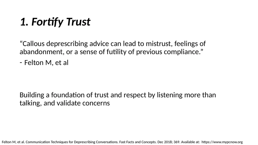 Having the Deprescribing Discussion: Empowering - slide 7 of 34