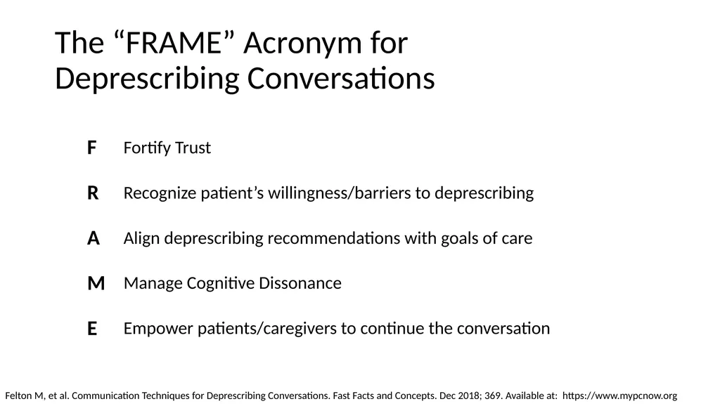 Having the Deprescribing Discussion: Empowering - slide 6 of 34
