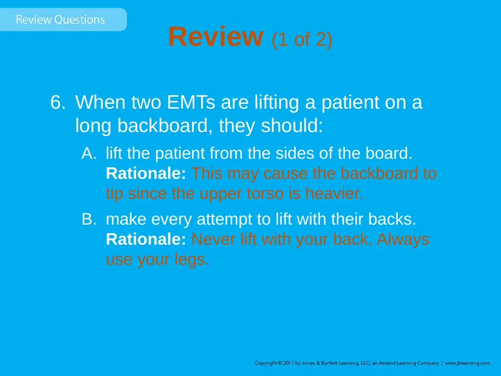 Chapter 8 Lifting and Moving Patients Introduction - slide 75 of 91
