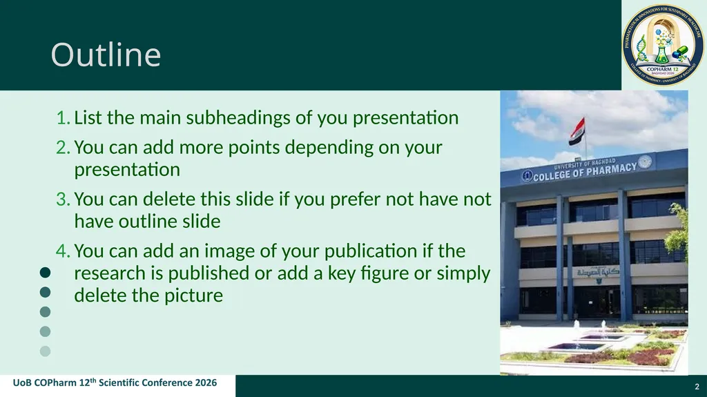 Presentation title Presenter name Affiliation - slide 2 of 7