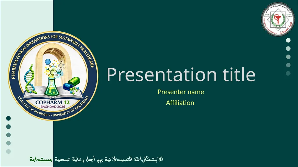 Presentation title Presenter name Affiliation - slide 1 of 7