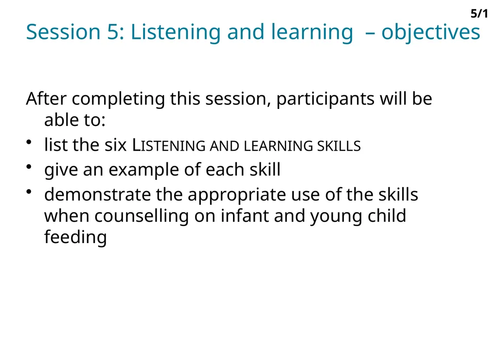 Infant and young child feeding counselling: an - slide 2 of 11