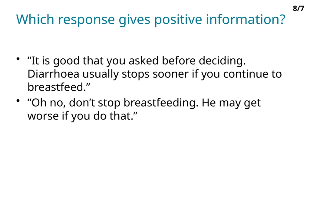 Infant and young child feeding counselling: an - slide 9 of 11