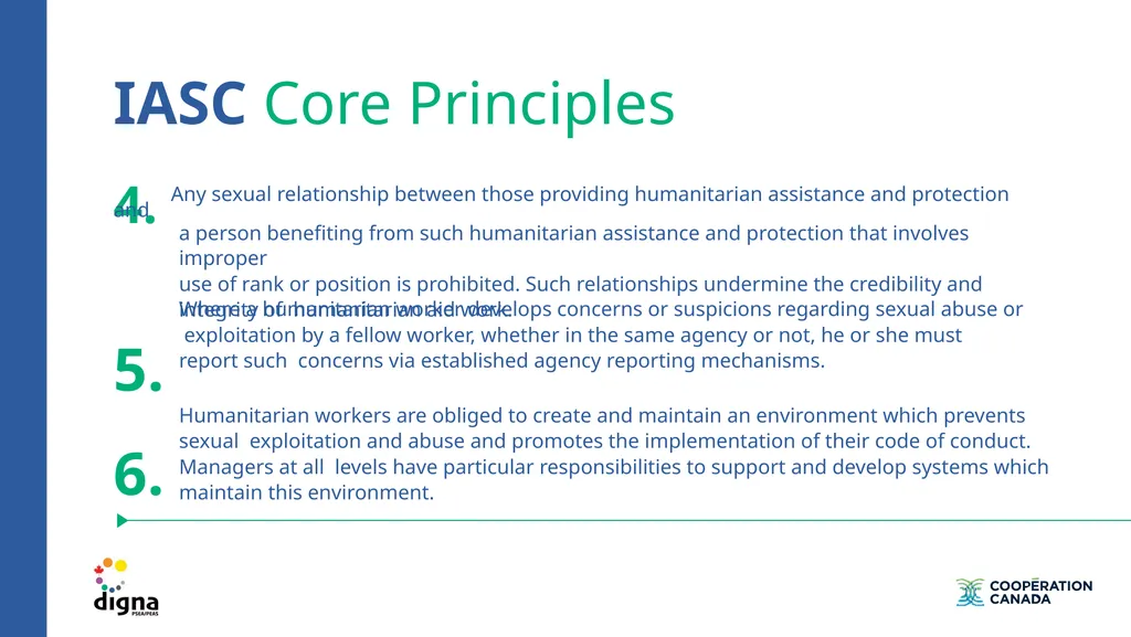 Training on prevention of sexual exploitation and - slide 23 of 39