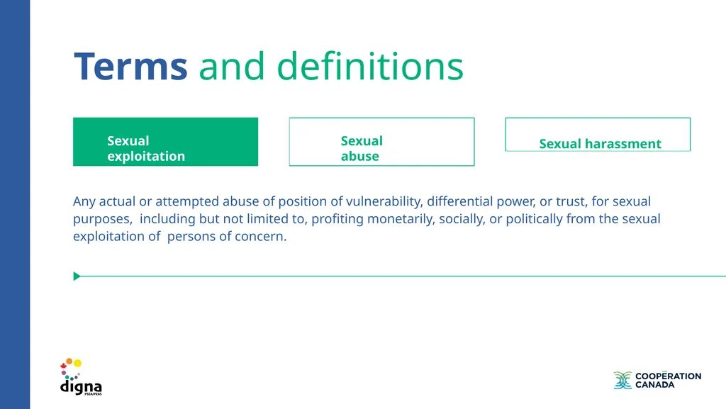 Training on prevention of sexual exploitation and - slide 30 of 39