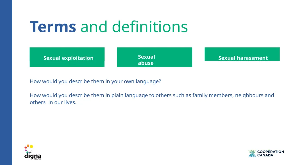 Training on prevention of sexual exploitation and - slide 33 of 39