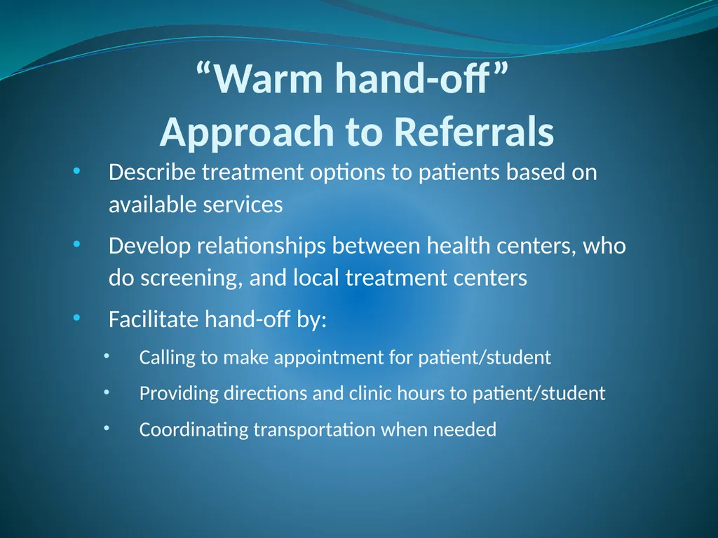 Screening, Brief Intervention & Referral to - slide 40 of 41