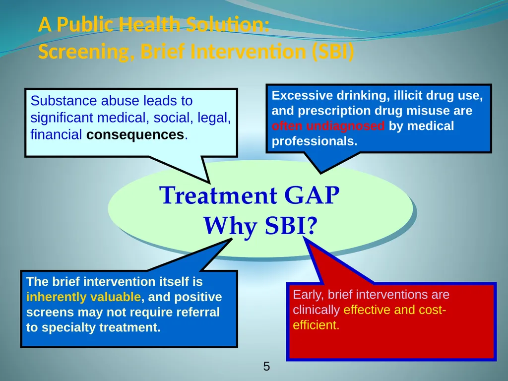 Screening, Brief Intervention & Referral to - slide 5 of 41