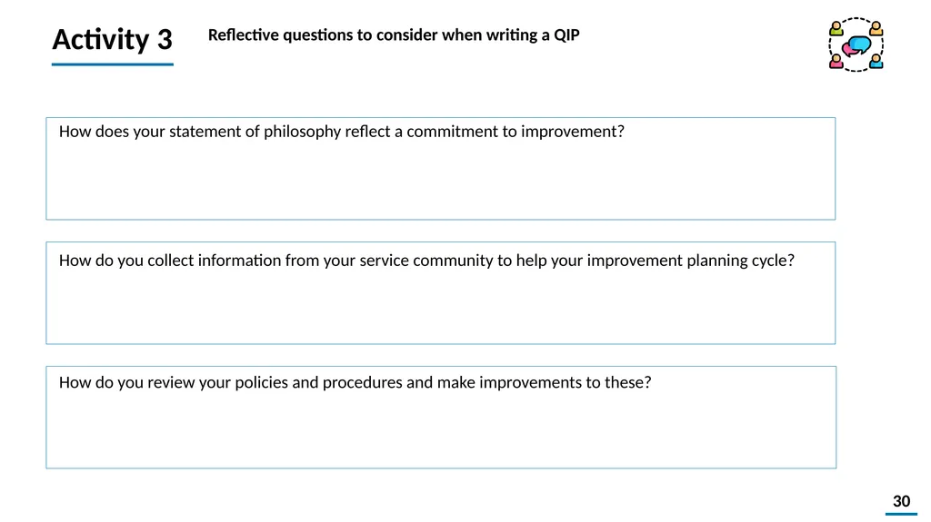 Quality Improvement Planning Workbook © 2021 - slide 30 of 48