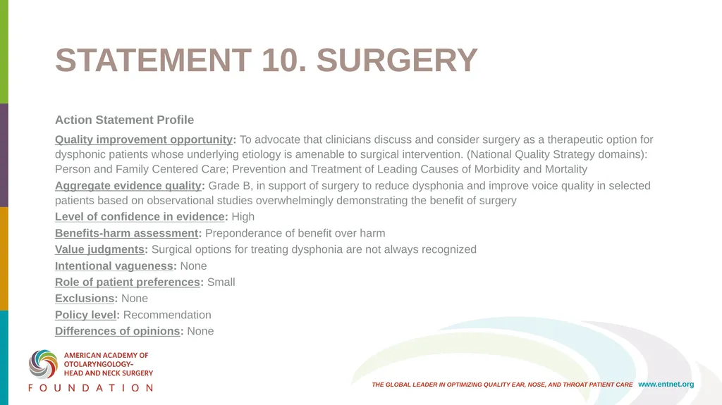 AAO-HNSF Clinical Practice Guideline: Hoarseness - slide 41 of 53