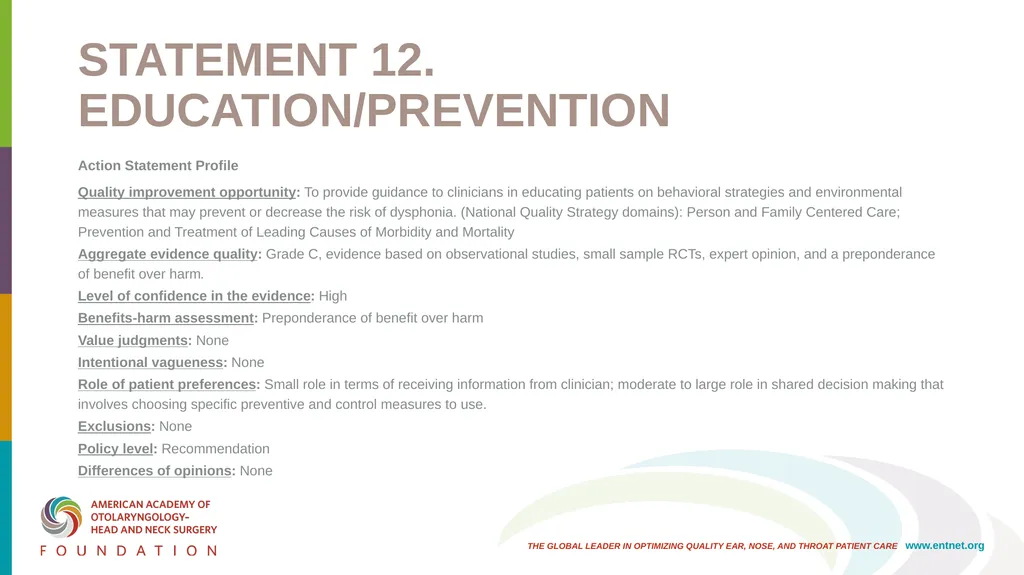 AAO-HNSF Clinical Practice Guideline: Hoarseness - slide 45 of 53