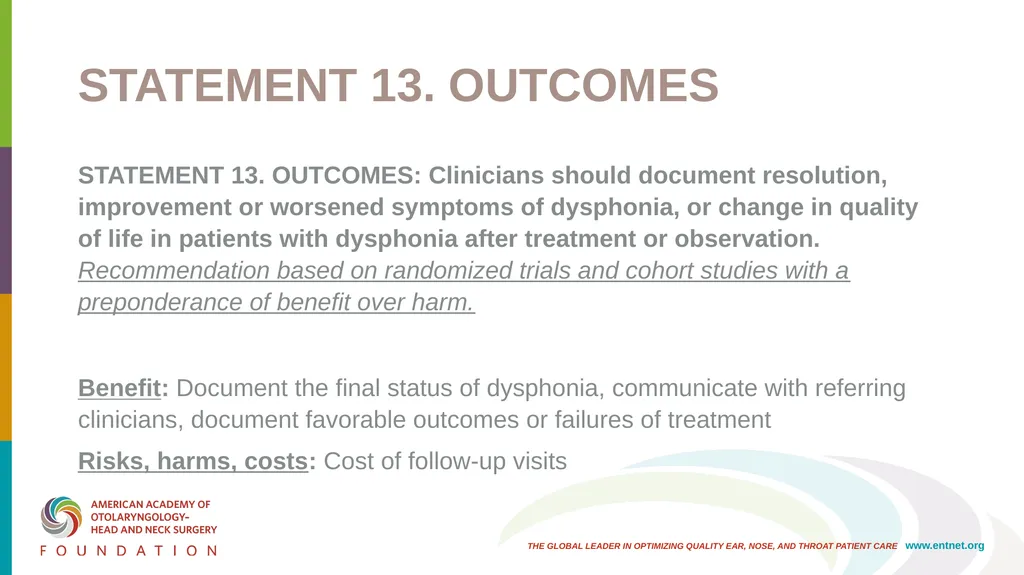 AAO-HNSF Clinical Practice Guideline: Hoarseness - slide 46 of 53