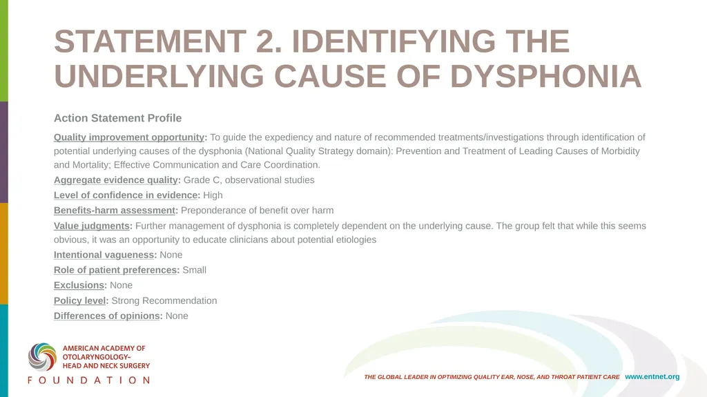 AAO-HNSF Clinical Practice Guideline: Hoarseness - slide 18 of 53