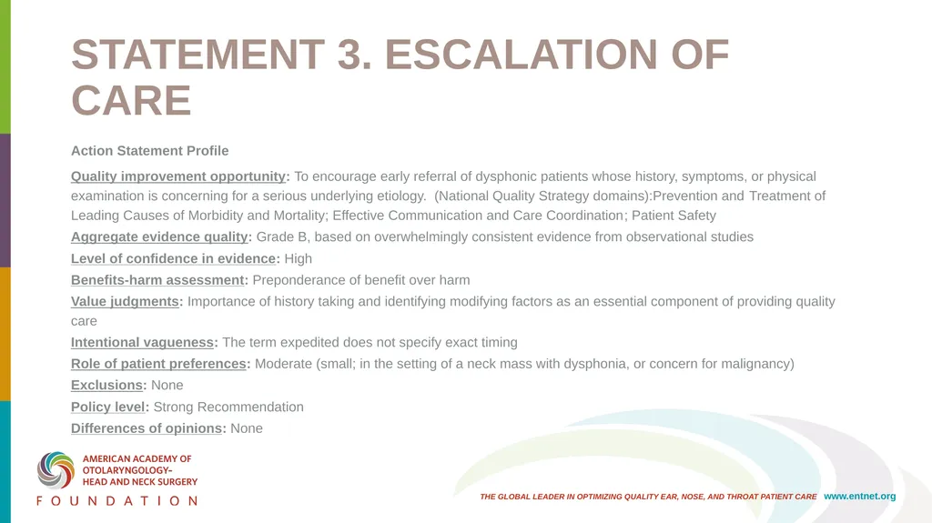 AAO-HNSF Clinical Practice Guideline: Hoarseness - slide 20 of 53