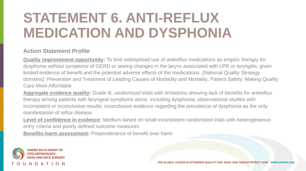AAO-HNSF Clinical Practice Guideline: Hoarseness - slide 29 of 53