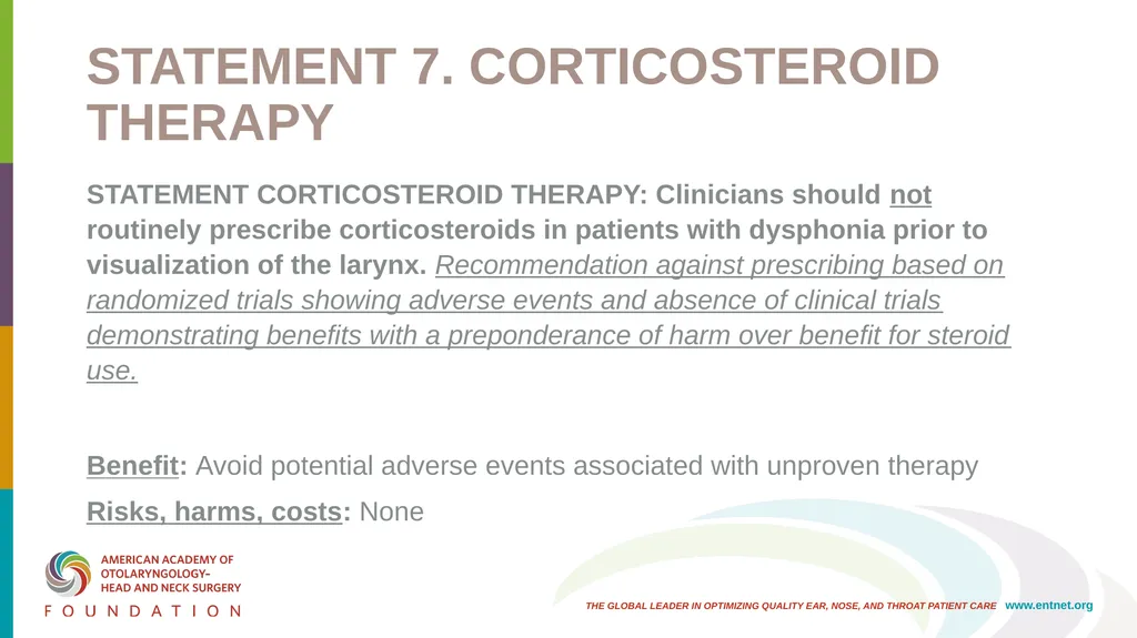 AAO-HNSF Clinical Practice Guideline: Hoarseness - slide 31 of 53