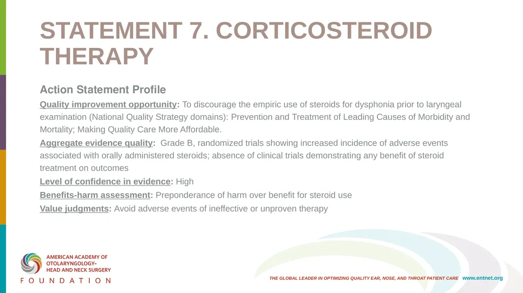 AAO-HNSF Clinical Practice Guideline: Hoarseness - slide 32 of 53