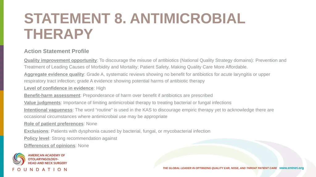 AAO-HNSF Clinical Practice Guideline: Hoarseness - slide 35 of 53