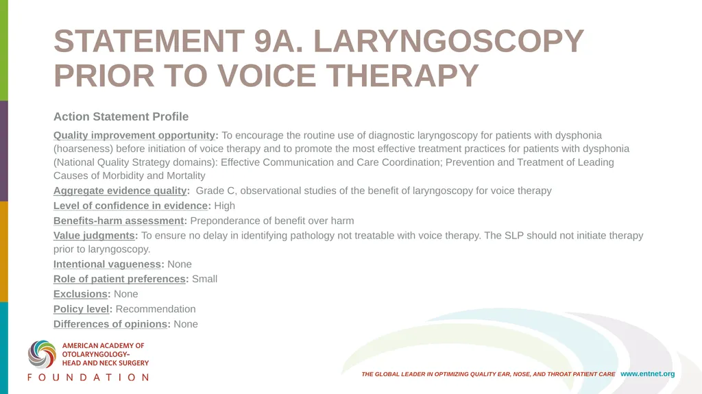 AAO-HNSF Clinical Practice Guideline: Hoarseness - slide 37 of 53