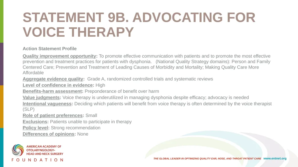 AAO-HNSF Clinical Practice Guideline: Hoarseness - slide 39 of 53