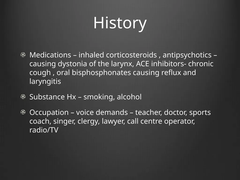 Dysphonia What A GP needs to know This is my - slide 6 of 20