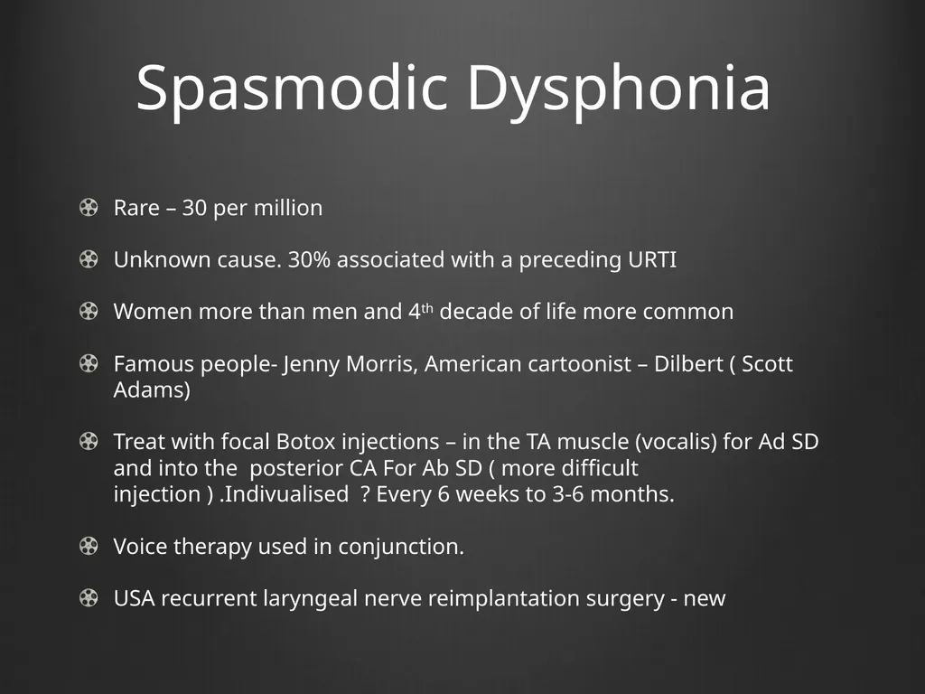 Dysphonia What A GP needs to know This is my - slide 15 of 20