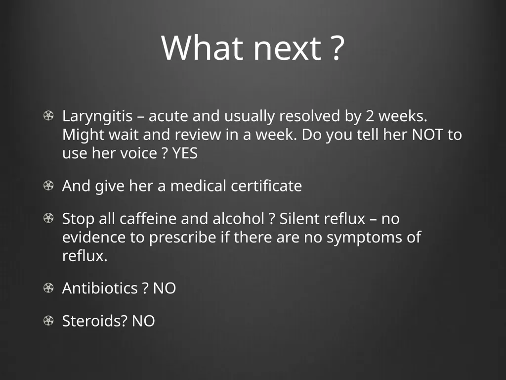Dysphonia What A GP needs to know This is my - slide 9 of 20