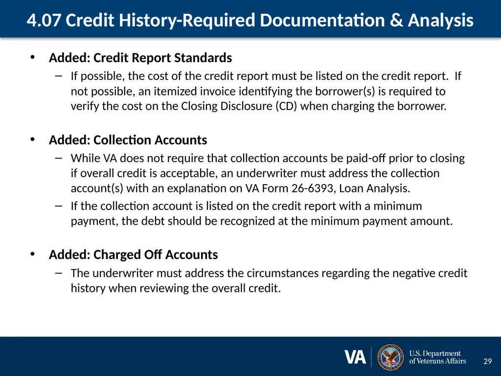 Lenders Handbook Chapter 4: Changes and Additions - slide 29 of 34