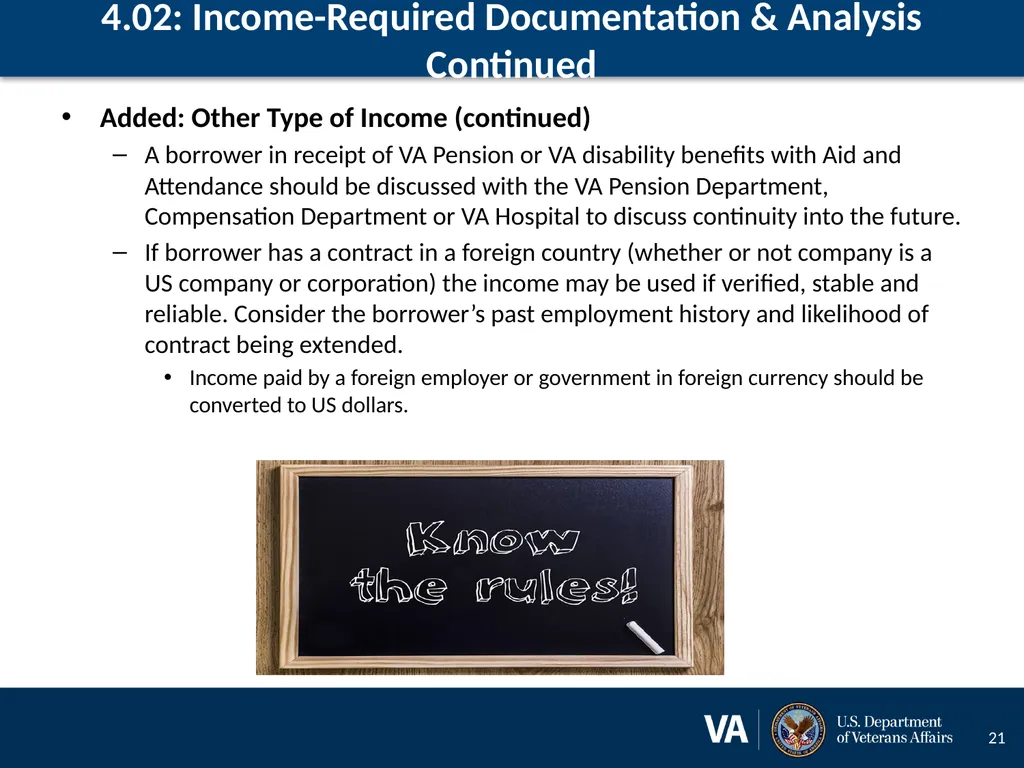 Lenders Handbook Chapter 4: Changes and Additions - slide 21 of 34