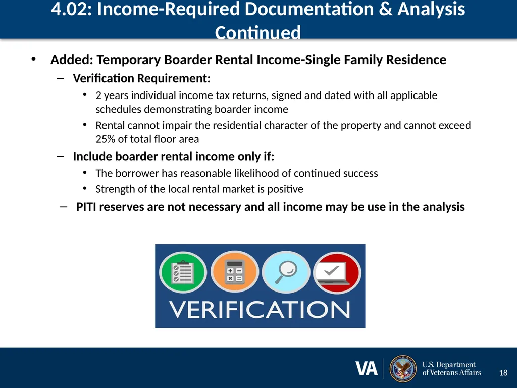 Lenders Handbook Chapter 4: Changes and Additions - slide 18 of 34