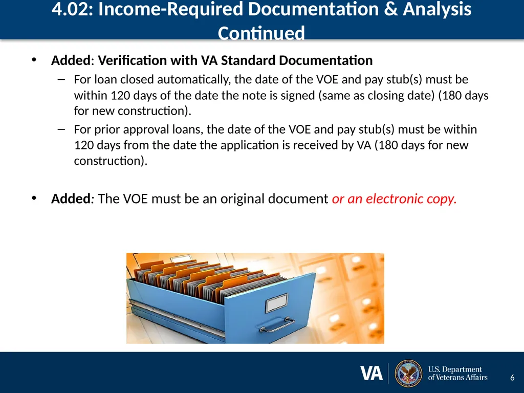Lenders Handbook Chapter 4: Changes and Additions - slide 6 of 34