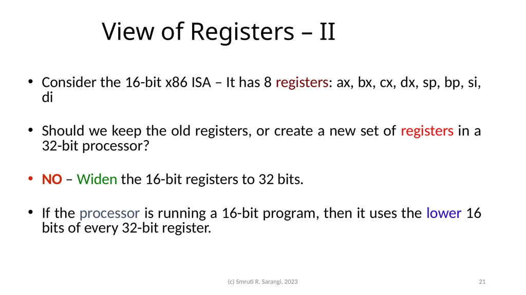 Chapter 2: Basics of Computer Architecture Smruti - slide 21 of 71