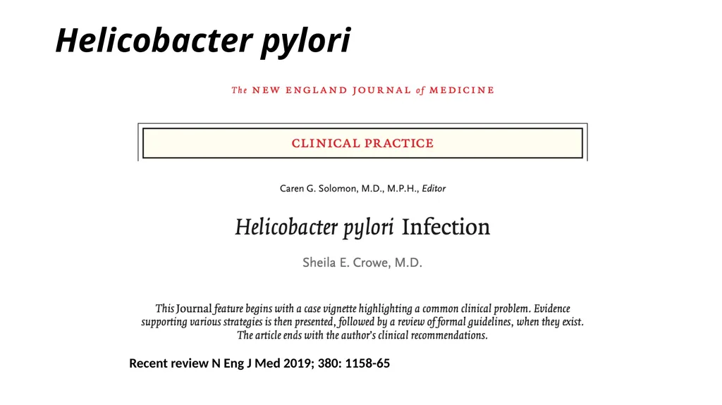 Helicobacter Pylori Infection Jaime Gallegos, MD - slide 3 of 41