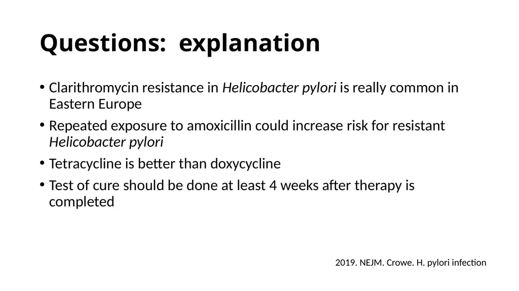 Helicobacter Pylori Infection Jaime Gallegos, MD - slide 26 of 41
