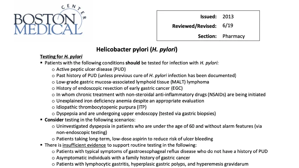 Helicobacter Pylori Infection Jaime Gallegos, MD - slide 30 of 41