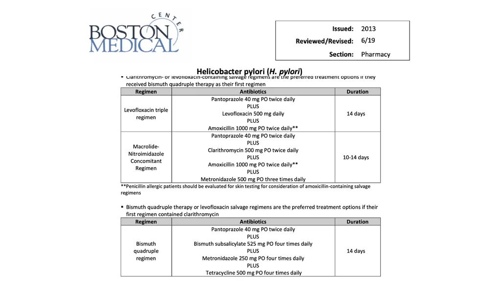Helicobacter Pylori Infection Jaime Gallegos, MD - slide 33 of 41